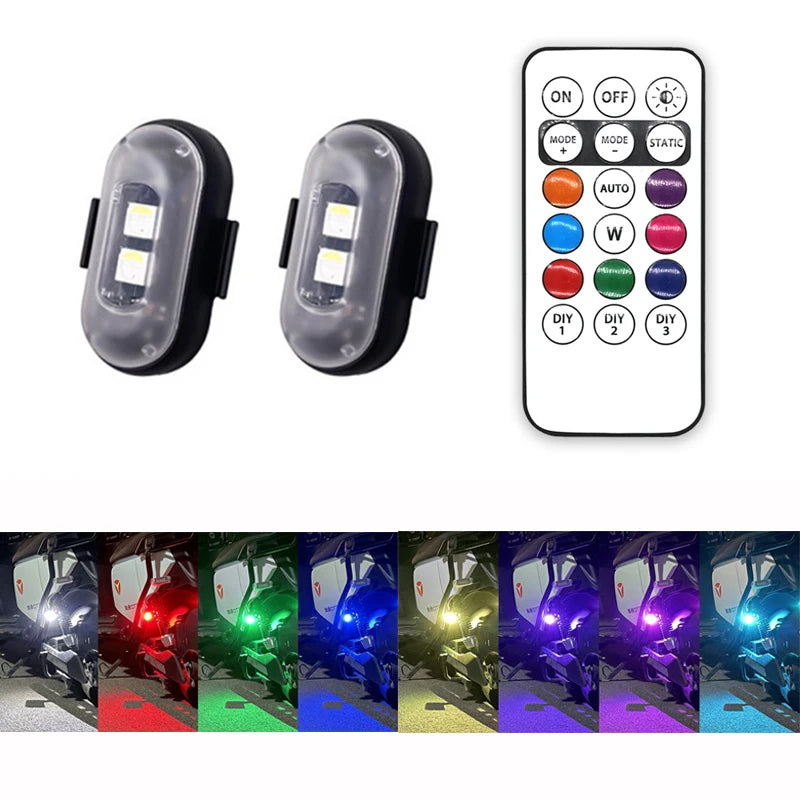 2/4/6x Wireless Remote Control Car LED Light, Multi-mode Car Warning Light, Decorative Light for Car Motorcycle, Car Accessories